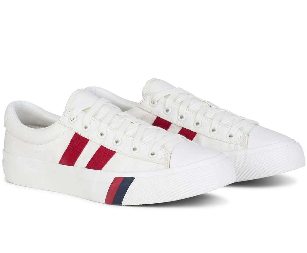 Tenis Keds Mujer Blancos/Rojos - Royal Plus Lona - 0156-OQBTI